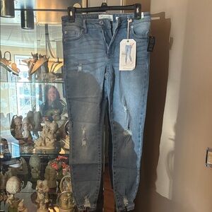Women's Blue Distressed Jeans